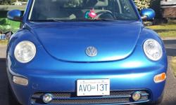 Make
Volkswagen
Model
Beetle
Year
2001
Colour
Blue
kms
200500
Trans
Automatic
I am selling a beautiful 2001 Blue Automatic Volkswagen New Beetle GLS. 2.0 L, with 4 cylinder engine. The cars name is Ethel. Lady driven, in great condition. She's an amazing