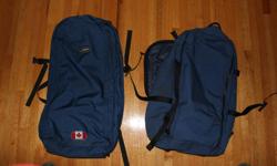 Two Backpacks, first one is MEC 75 liters good shape with built in back brace and hip belt. Second one is smaller 45 liter also built in back support and hip belt. $50.00 for the large one $35 for the small one or both for $75.00