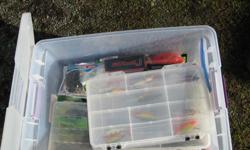 For sale is a large container of bass baits. I went overboard with the amount of baits I accumulated so it is time to purge.