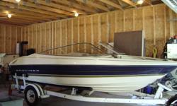 I have a 1996 Bayliner Capris, ski and fish edition.  It has a 3 litre Mercruiser inboard/outboard.  Boat is in excellent condition with no rips in seats.  Has built in live well, and cd player.  It has been winterized and ready for storage.  Sacrifice to