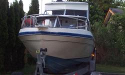 Bayliner Saratoga Express 2550 $12000
This is a well cared for and maintained vessel that can handle the big water at Nootka Sound. It has a full cabin and an anchor winch to allow for easy overnight moorage in secluded coves. A great vessel for exploring