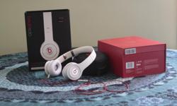White over ear headphones- Beats Solo by Dr. Dre. Practically new, used once, in box with all accessories.
$150 OBO.