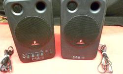 Behringer 2-Way Active Nearfield Monitors, model #MS16, item #141366-2. 4" woofers, 1.5" tweeters, 8W amplifiers, mic and line inputs, headphone output. Price of $88 includes all taxes. PLEASE REFER TO INVENTORY #141366-2 WHEN INQUIRING. We also have more