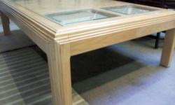Beige/Glass Coffee table - Item#5266
Width  Depth  Height 
57 35 16 (in.) 144.78 88.9 40.64 (cm)
Item#:5266
***********************
You can check if items have been sold or still available by inputting
the item number into our website search feature.