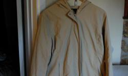 Beige George raincoat, size small but can fit a small/medium.