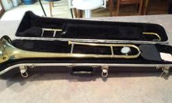 Used Trombone great for a beginner just trying out. Some small minor dents. Includes mouthpiece and hard case