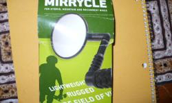 Light Weight Rugged Wide Field of View Mirror. Mountain Mirrycle for hybrids. Mountain and recumbent Bikes.
New, in Box. Only 12 dollars.