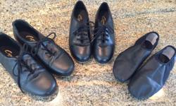 Bloch jazz shoes are full leather with split sole. Excellent condition, grew out of them before the class finished!