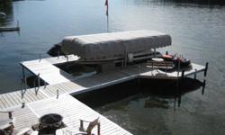 Made in Saskatoon - Top Quality Boat Lifts and Custom Designed Docks.
3000 LB to 8000 LB Vertical Lifts
2500 LB Cantilever Lifts
Reg PWC Lifts and X Model for deeper water and/or heavier loads.
Canopies for all size of lifts
4' X 32' Roll in Dock is a STD