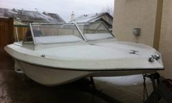 Good Mercury 75 hp with low hours (30-40). Trailer, life vests, paddles and tube included. The motor is much newer than boat and would be a great transplant to your boat.
