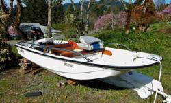 Fully restored 11' unsinkable Boston Whaler. Finished 4 years ago with $7000 invested and 3 months labo, and used 46 hours. There is no tender that is as close to the stability of an inflatable as this Whaler. Easily handles 2' chop with less spray than