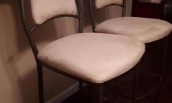 Bar height chairs. Plush fabric on seat and back. Guc
Posted with Used.ca app