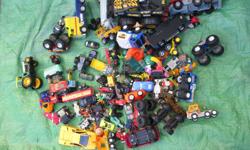 Box of 100 cars and trucks
Hot wheels and other makes
Big and small