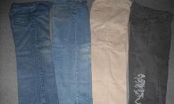 Lot of 4 pairs of boy's size 12 jeans and cargo pants.Included are: 1 pr.grey denim "Guess"jeans ,,1 pr. "725 Originals" 1 "Higher State", 1 beige denim "Nevada" cargo .All in good condition. Will sell individually for $5 pr.