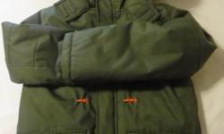 Boys winter parka, size 12. Bought it for my son but he didn't wear it, so it looks brand new.
Green with warm lining, fur trim, nice jacket.