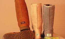 Brand new Tall Ugg boot .  Australian sheepskin and hair.
 
$65.00/ per . Foam sole,
Color & Size : CHESTNUT , #8  ;
                        GRAY , #7 ;
                        SAND , #8 ; #9 ;