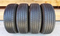 Set of 4 All-Season Tires in Close-to-New Condition
Bridgestone Dueler H/T 255/70/R17 110S M+S Rated
Taken off a new 2015 GMC Sierra 1500 after approx. 3500 highway kms, and replaced with bigger All-Terrain tires
Retail Price at OK Tire is $209 per tire