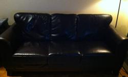 This is a very nice rich brown leather 3-seater sofa. Bought new 2 years ago for $800. Hasn't really been used much. It was part of a set of club chair, loveseat, and sofa. I am moving at the end of October and would like to sell it quickly. $300 or best