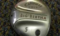 Callaway Big Bertha 5 wood, item #I-12808. With metal shaft. Price of $44 includes all taxes. PLEASE REFER TO INVENTORY #I-12808 WHEN INQUIRING. We also have more items for sale at The Bay Street Broker located on the corner of Bay and Government St.