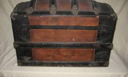 VINTAGE CAMEL BACK TRUNK
NOTE! Missing original handles and has nothing inside and leather is pealing in places.
35 inches Long
19 inches Wide
25 inches High
Price: $95.00
Call: Dennis @ 604-250-1006
