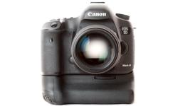 Canon 5D Mark III Full Frame 22.3 megapixel Digital Camera with battery, and charger. The camera has a 3 inch display for easy viewing of your photos. Includes Battery Grip that can hold 2 Canon Rechargeable Batteries or 6 AA batteries. Call George
