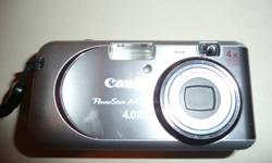 CANON POWERSHOT A 430 DIGITAL CAMERA
 
COMES WITH CARRYING CASE, MEMORY CARD,
 
AND MANUEL..
STILL IN BOX.
 
 EXCELLENT CONDITION...TAKES BEAUTIFUL PICTURES.