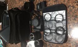 Camera with several attachments included along with camera bag and charger. Barely used so my loss your gain.