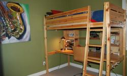 Solid Pine Canwood Furniture For Sale
 
Quality furniture manufactured in British Columbia this offer includes the "Whistler" loft bed, rails, ladder, single mattress plus the desk, hutch & chair  - all solid pine and in excellent condition purchased from