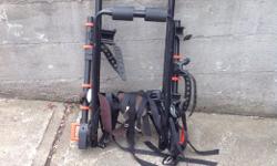 Universal bike rack, fits pretty near any thing except plastic hatch back. Excellent condition.
