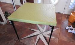 Excellent condition.
Square card table including padded table cover.
Folds.