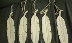 Feathers carved and will carve the name of the person your buying it for or anything you want on it, providing it fits the center of the feather.
text me at 306-240-3007 for orders and will send or deliver. Orders under ten, shipping will be included.