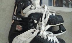 Used set of CCM hockey skates, men's size 8 1/2 (I wear a size 10 or 10 1/2 street shoe; skates fit differently). Stainless blades in great shape and kept sharp. Used but in good condition. I haven't used them in a few years so they're for sale cheap. $20