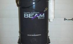 Beam central vacuum unit with muffler. Works good. New brushes in motor installed few years ago. Would be good for a small home 1200 sq ft.or for a cottage or even a garage that needs a vacuum systen to clean up . This is for the unit only no hoses or