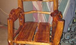Beautiful hand made Cherry Willow Chair.  This chair does not have a nail in it.  Was hand made by a family member.  Willing to look at offers.