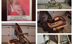 Travel System by Cosco.
The stroller lifts to fold with just one hand and a quick pull upward. It's lightweight and compact when folded, making it easy to store or take along for the ride. Featuring QuickClick?, the infant seat attaches to the stroller in
