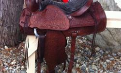 ~Christmas Special~ $1,000 free shipping
15" Red Ranger saddle. Fully tooled, all leather. About 40 yrs old, in excellent condition with no marks or scratches. Very well looked after. Has 7" gullet, solid horn & tree. Well made saddle. Has #918 on back.