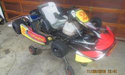 Maranello (C.R.G.) Chassis, Rotax powered, built by Black Racing Engines. The motor has all the latest EVO upgrades, with about 16 hours of run-time. The purchase price will include kart - specific tools, & lots of spare parts too numerous to list in this