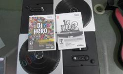 I have DJ Hero 1 & 2 for the Wii plus two decks that you need to play the games. Everything is in new condition. I am asking $50 firm because I have a lot of  money tied up into everything.
Clean, new condition from a smoke free home
Must pick up, we are