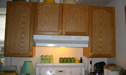 COMPLETE SET OF OAK KITCHEN CABINETS W/PANTRY AND GLASS CORNER CABINET.MINT CONDITION,INCLUDES COUNTER AND KITCHEN SINK.FRIDGE W/ICE MAKER/WATER,30" HOTPOINT STOVE,BUILT IN DISH WASHER.ITEMS 5 YRS OLD.CABINETS MUST BE REMOVED BY BUYER.ITEMS AVAILABLE