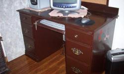 For Sale: Real wood computer desk. Comes with a top piece if you want it (free). Phone 780-835-5476 Fairview