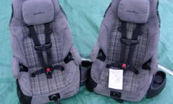 *COSCO EDDIE BAUER 2-IN-1 TODDLER/CHILD CAR SEAT
 
 - FORWARD FACING FOR TODDLERS 22- 40 LBS, 29 - 40"
 - FORWARD FACING FOR CHILDREN 40 - 80 LBS, 40 - 52"
 
 - PURCHASED IN 2008 FOR $130 EACH
 - SELL $45 EACH, $85 FOR PAIR
 - EXCELLENT CONDITION, VERY