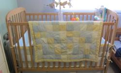 Boys bedding set (purchased new at Babies R Us in 2009 for $159.00)
No stains or tears - like new
Includes  quilt, bumper, skirt, and fitted sheet
Mobile included 
(Crib already sold)