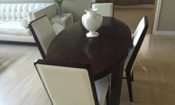 Moving to new home my beautiful custom made dinning table won't fit.
66 X 36 table. 30 3/4 high Leaf ads 22" to table 2 3/4" thick solid wood
Cream leather & wood chairs
800.00 obo
Available July 31st & must go
