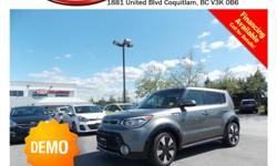 Trans
Automatic
DEMO 2016 Kia Soul EX Urban comes fully equipped with alloy wheels, fog lights, tinted rear windows, leather interior, push start engine, panoramic sunroof, Bluetooth, backup camera, A/C, AUX & USB input ports, SIRIUS radio, steering wheel