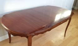 Table with 2 leaves. Fair condition, like most used tables this would benefit by being refinished or throw on a tablecloth and enjoy as is :)
49 1/2" long, 38" wide, 30 1/4" high
69 1/2" long with 2 10" leaves installed
Located in Mill Bay, 30 min north