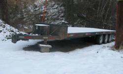 21,000lbs triple axel flat deck trailer, Pintle hitch, electric brakes
Aprox 25ft long
$5500 OBO or Willing to Trade for a 14 ft Dump Trailer
Call or email for more info