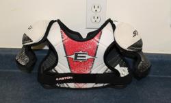 Easton SY50 player chest protector.
Good condition.
Size: Yth L
Used by 5 year old IP player in past.