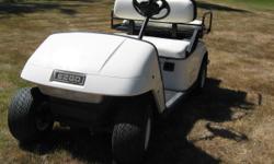 YEAR END CLEARANCE
GOOD USED ELECTRIC GOLF CARTS
PLEASE VIEW SELLER'S LIST
2000 E-Z-GO electric golf cart (SHUTTLE)
4 passenger
Back seat can be folded down to a flat deck
Good batteries
Good condition
Comes complete with charger