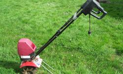 3 speed electric Mantis tiller / rotavator with kickstand and edging attachment. Perfect for raised beds or smaller garden. We bought this when we had a large raised bed garden on a half acre property and it worked great. We now have a small farm and