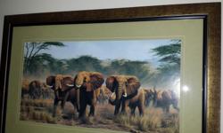 Wood framed Elephants $100